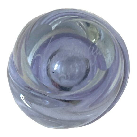 Vandermark Art Glass Handblown Lavender & Clear Bud Vase Paperweight Signed 3.5” - Picture 3 of 5